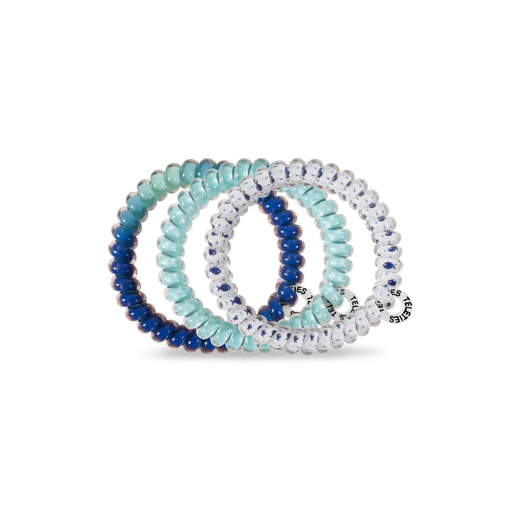 TELETIES - Reel Love - Small Spiral Hair Coils, Hair Ties, 3-Pack