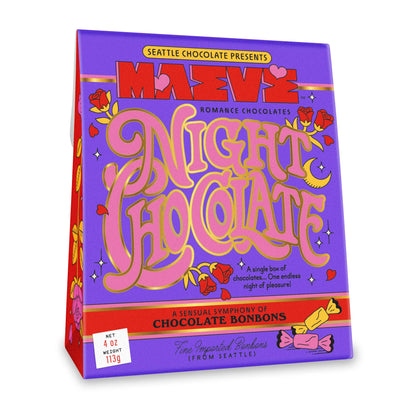Seattle Chocolate Presents Maeve - NEW! Valentine's - Night Chocolate Bonbon Box - 4oz