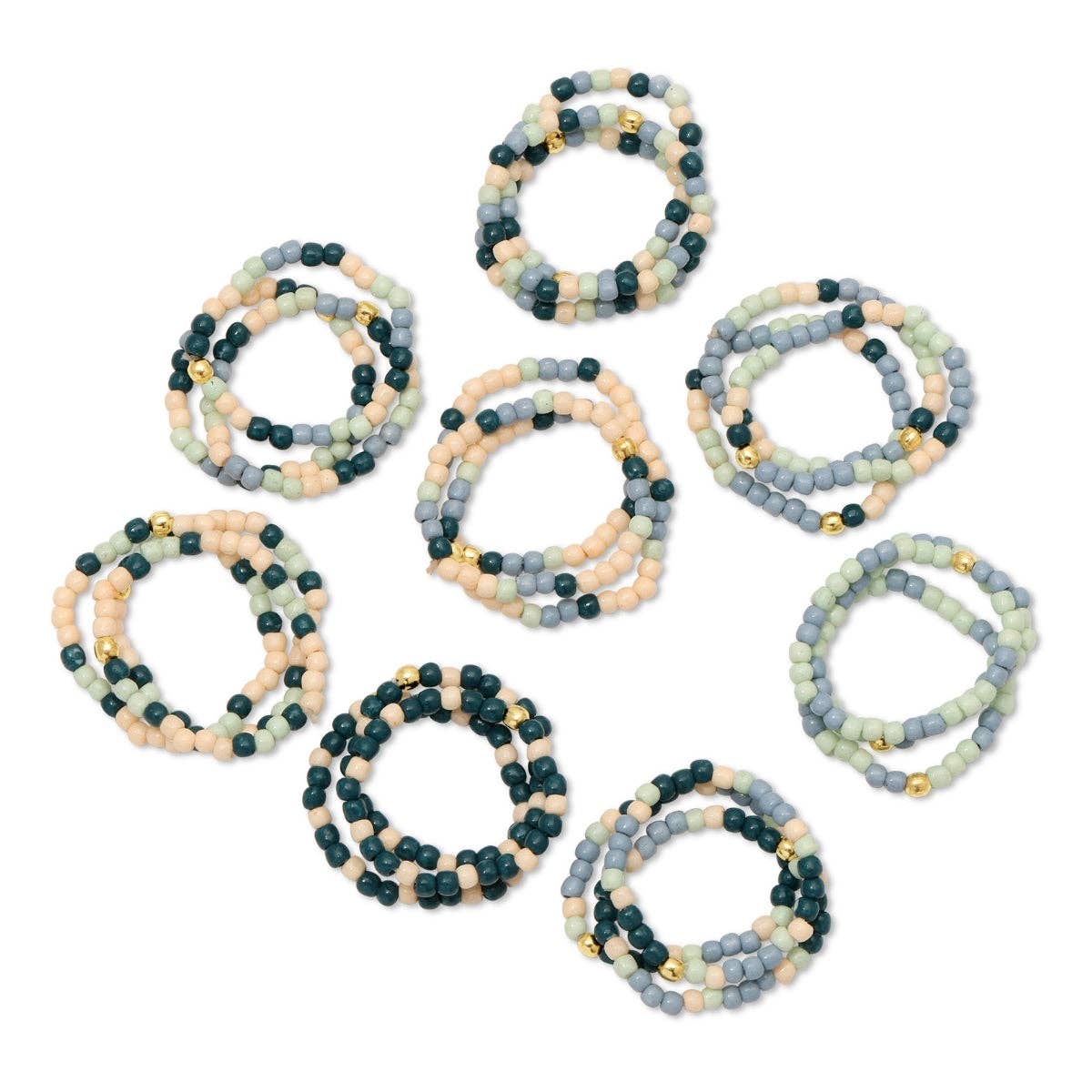Splendid Iris - Assorted Color 2mm Stretch Seed Bead Rings
