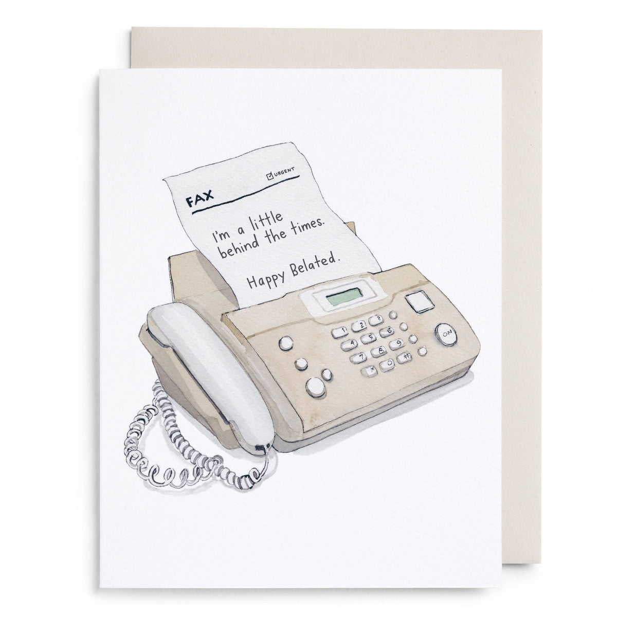 E. Frances Paper - Behind the Times Belated Birthday Greeting Card