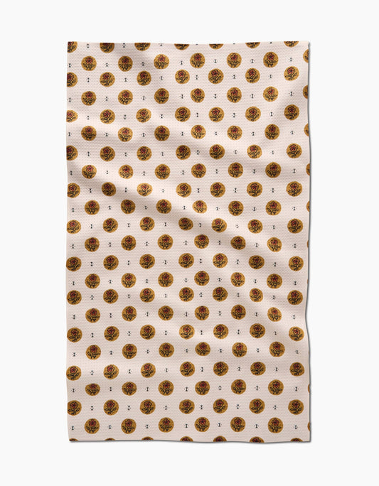 Geometry - Artisanal Floral Cream Tea Towel