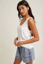 Wishlist Apparel - BASIC SCOOP NECK RIBBED KNIT TANK