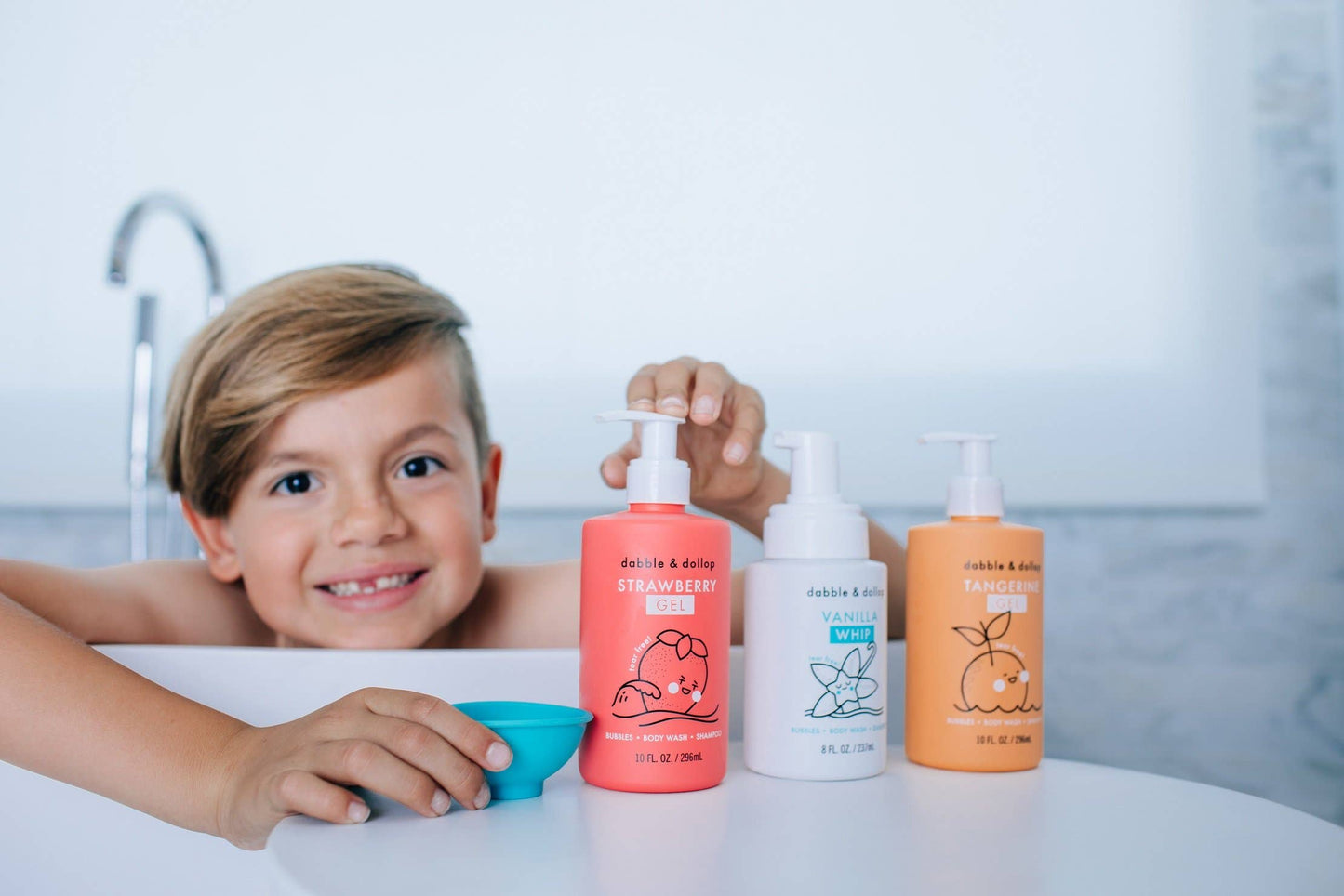 Dabble & Dollop - All-Natural Strawberry Shampoo, Body Wash & Bubbles