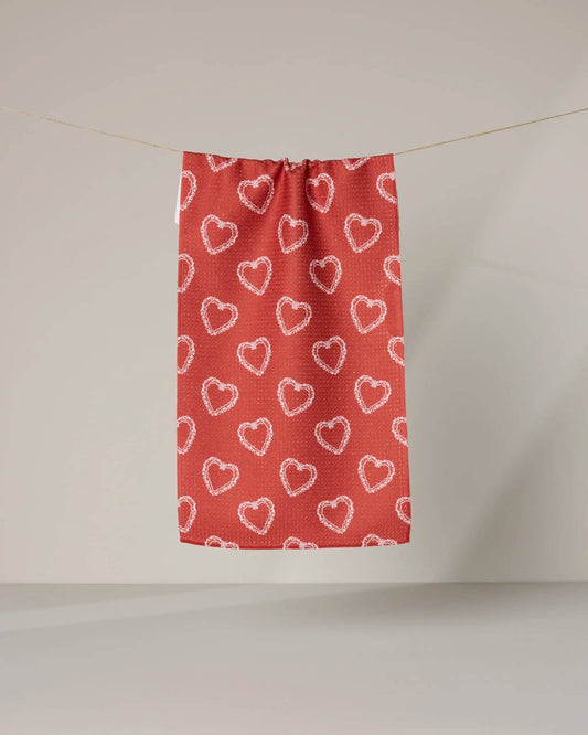 Geometry - Soft Heart Scarlet Bar Towel