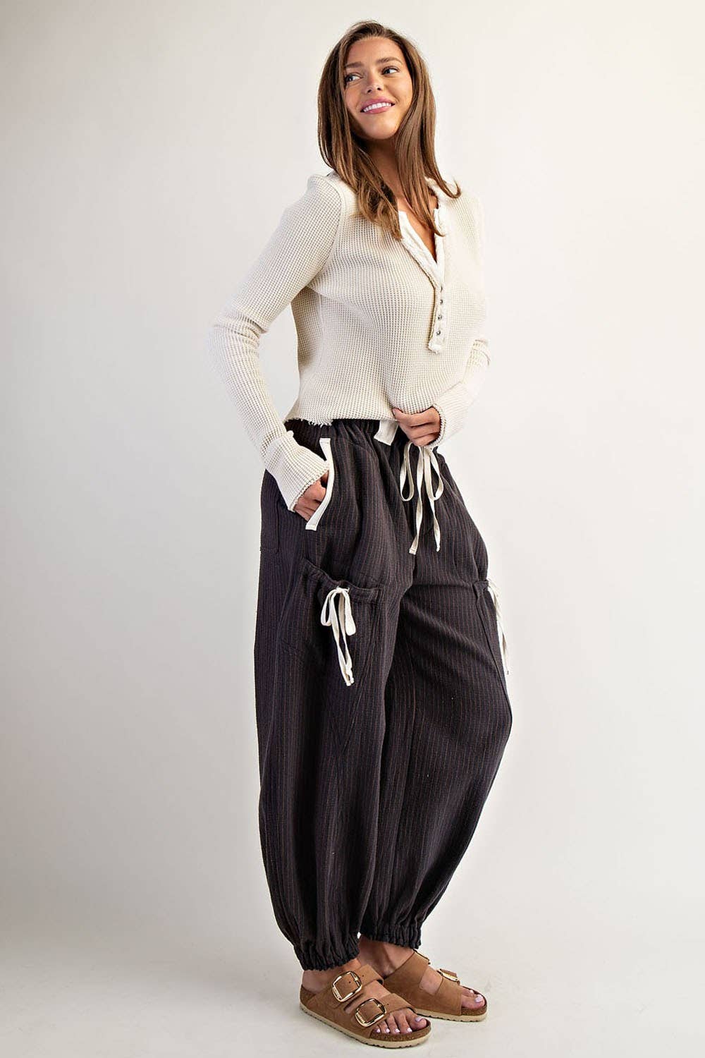 Clara Striped Drawstring Jogger Pants