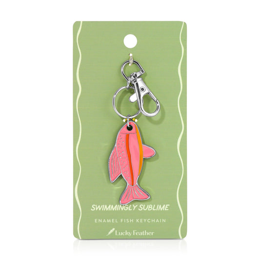 Lucky Feather - Ocean Life Keychain - Silver - Fish