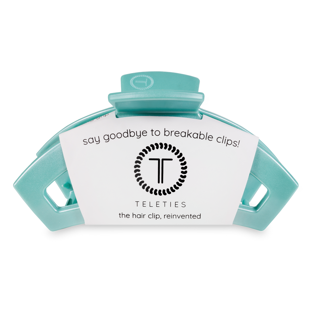 TELETIES - Open Hair Clip | Large | Totally Turquoise