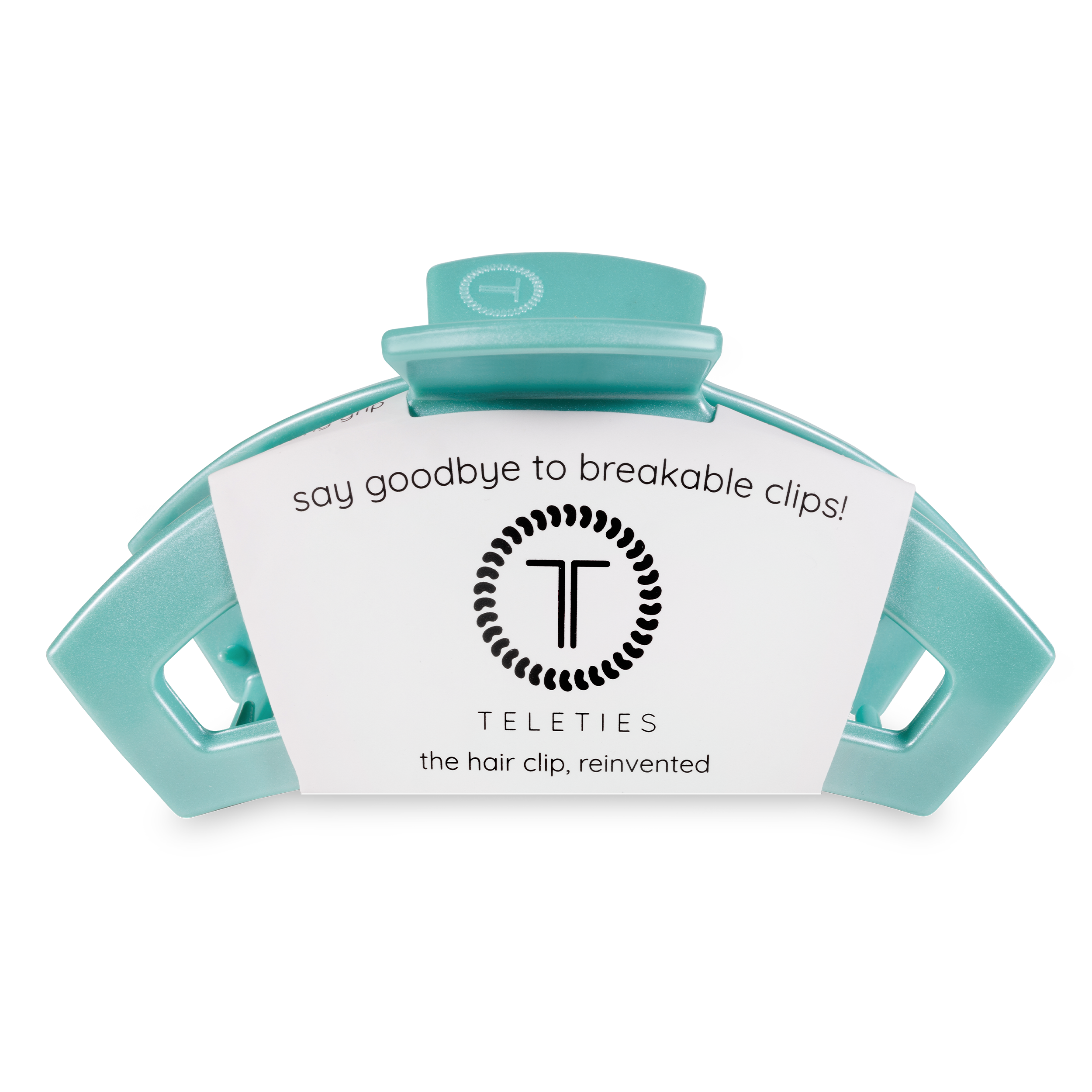 TELETIES - Open Hair Clip | Large | Totally Turquoise