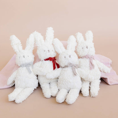 The Blueberry Hill - Plush Bunny Taupe Velvet Bow Baby Kid Organic Neutral