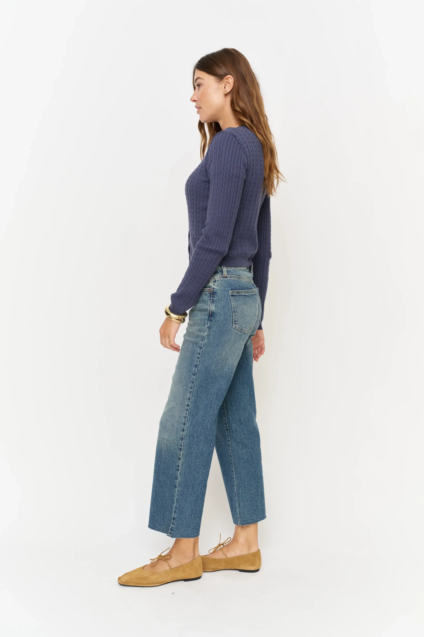 Oliver Logan - Aberdeen High Rise Wide Leg Crop Dark Tint Worn