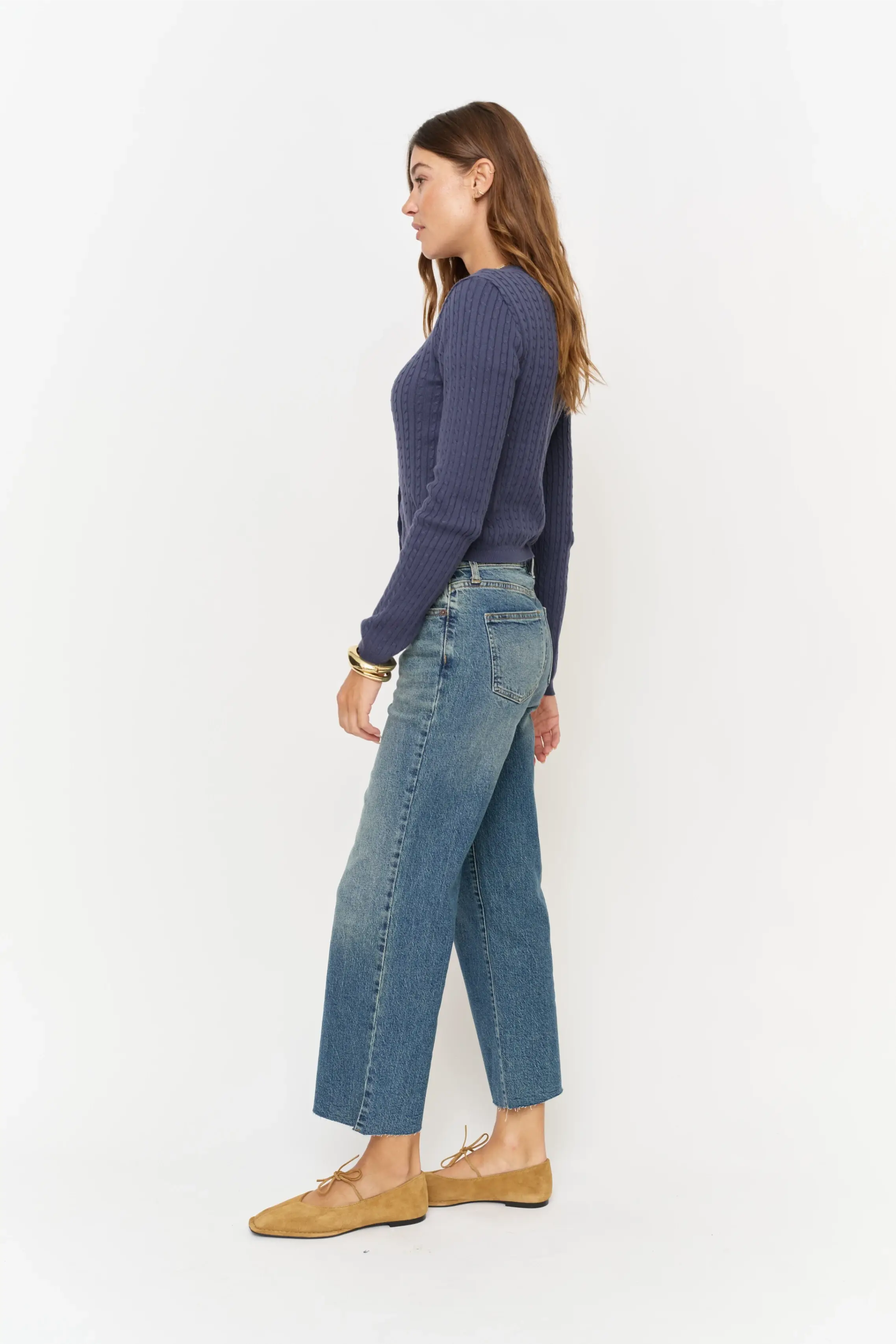 Oliver Logan - Aberdeen High Rise Wide Leg Crop Dark Tint Worn