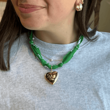Nickel and Suede - Kelly Green Bandana Necklace