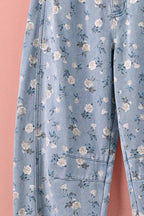 Urban Daizy - Floral Print Relaxed Fit Denim Pants