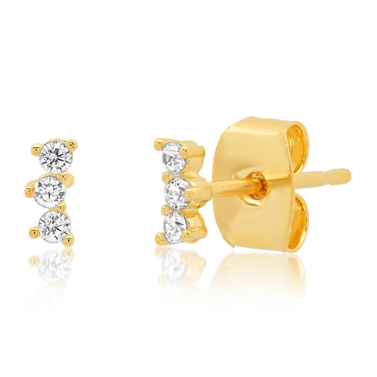 Tai Jewelry - 3 Stone Arc Stud