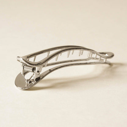 nar'sha - Long Metal Hair Claw Clip | Silver