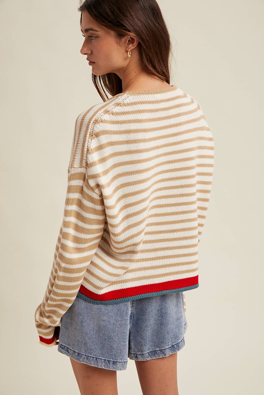 Wishlist Apparel - STRIPED DROP SHOULDER SWEATER
