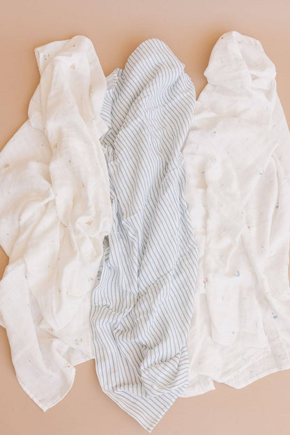 The Blueberry Hill - Muslin Swaddle Beach Baby Organic Sand Castle Ocean Fish