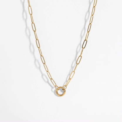 WJW - Stainless Steel Paperclip Charm Keeper Necklace