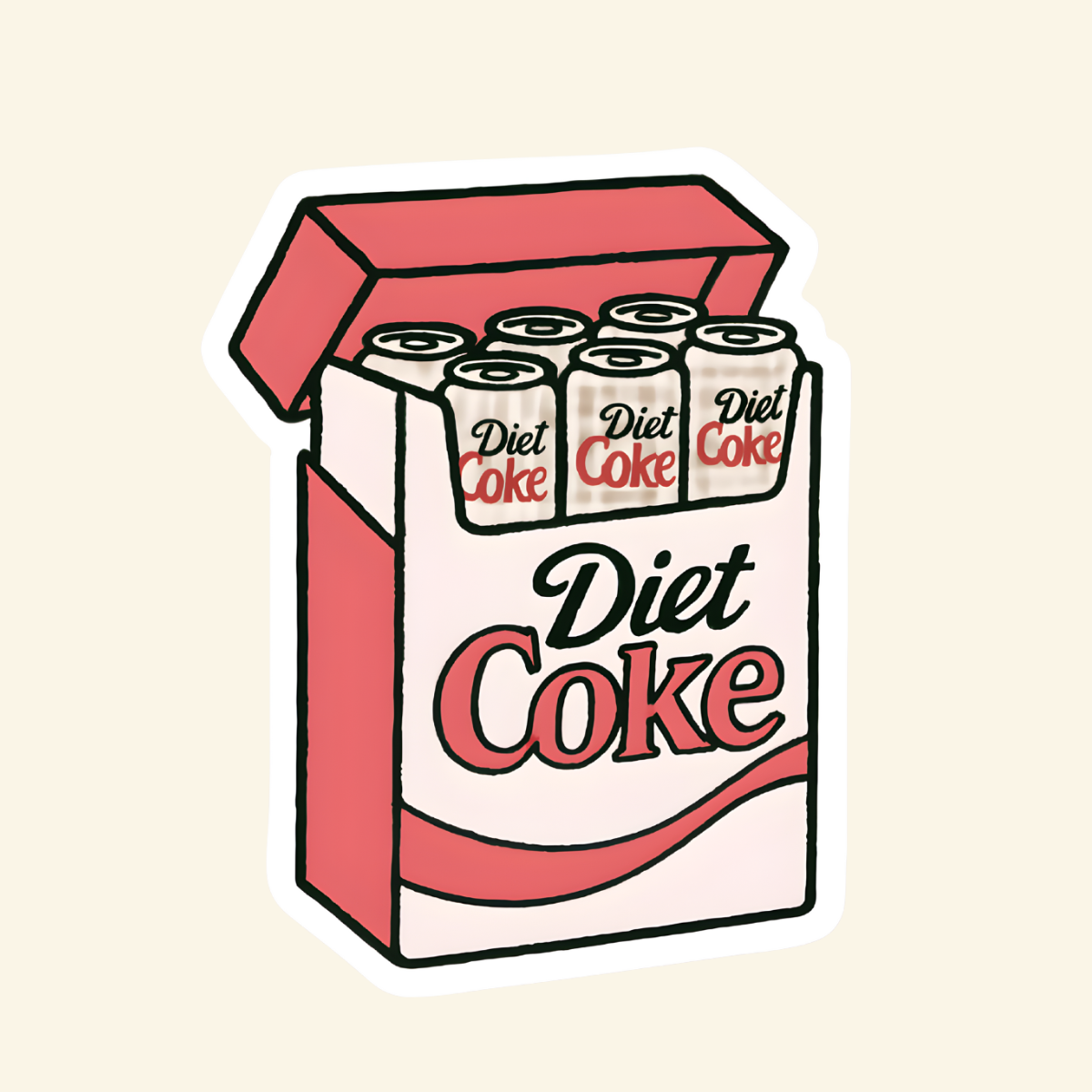 inviting affairs paperie - Diet Coke Fridge Pack Sticker