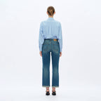BAYEAS - MID RISE STRAIGHT JEANS WITH FINISHED HEM