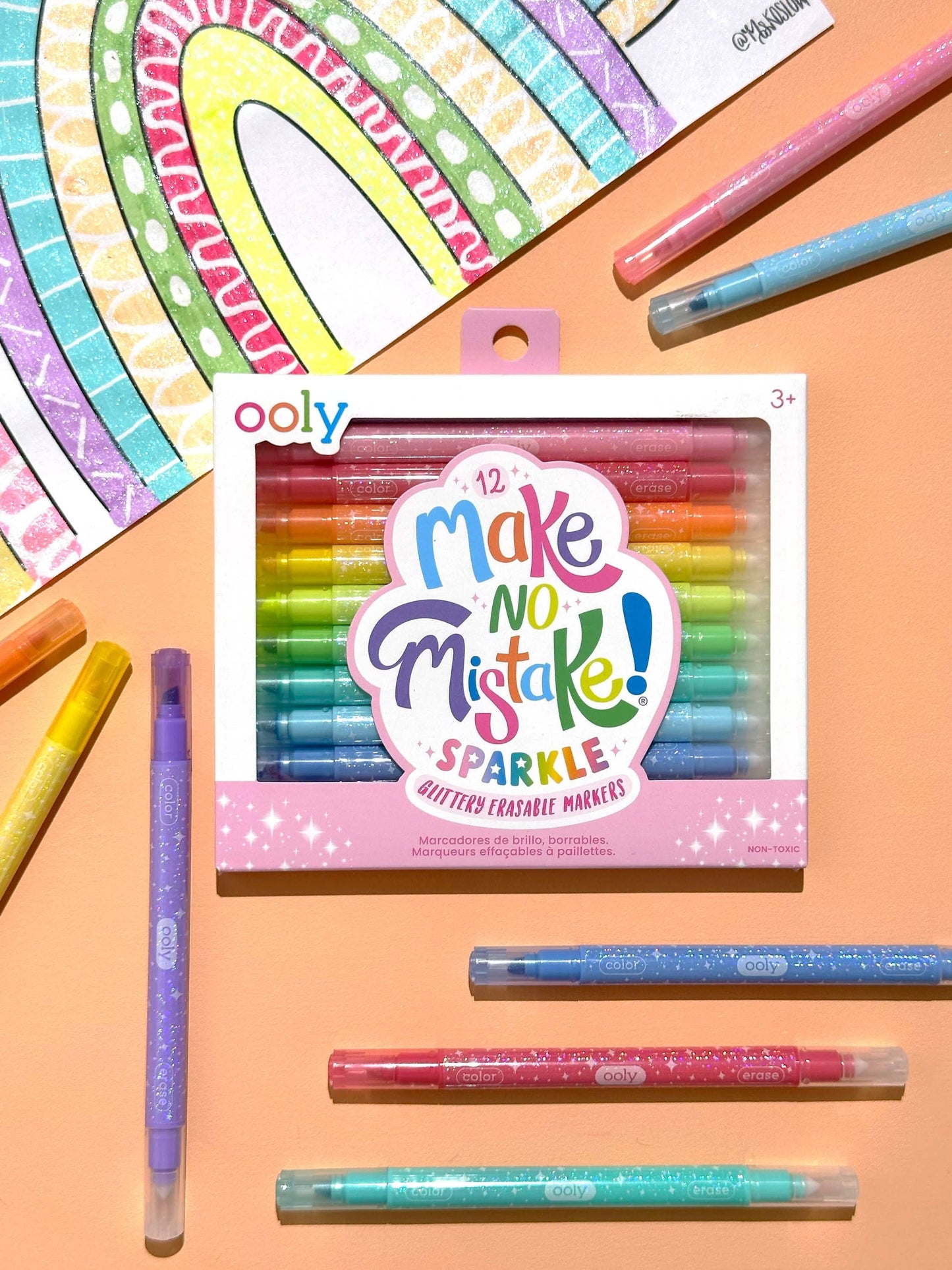 OOLY - Make no Mistake!: Glittery Erasable Markers (Set of 12)