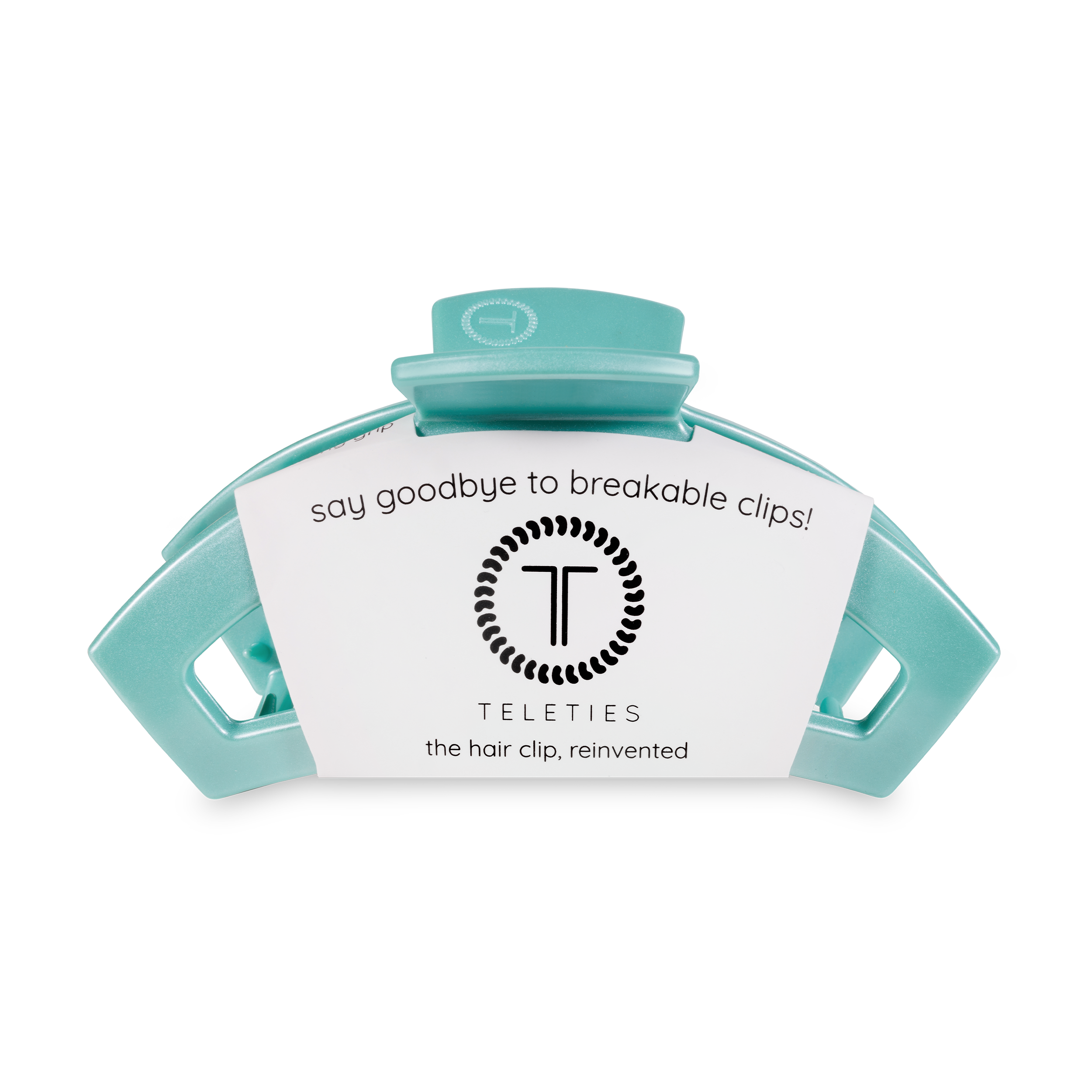 TELETIES - Open Hair Clip | Medium | Totally Turquoise