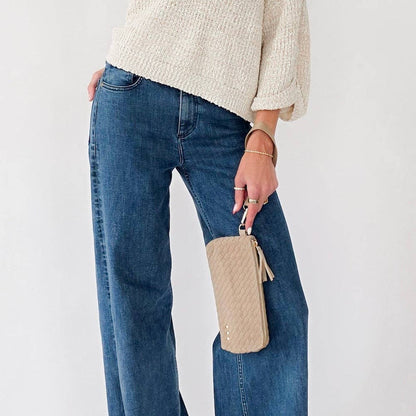 Pretty Simple - Suede Emma Woven Clutch Wristlet