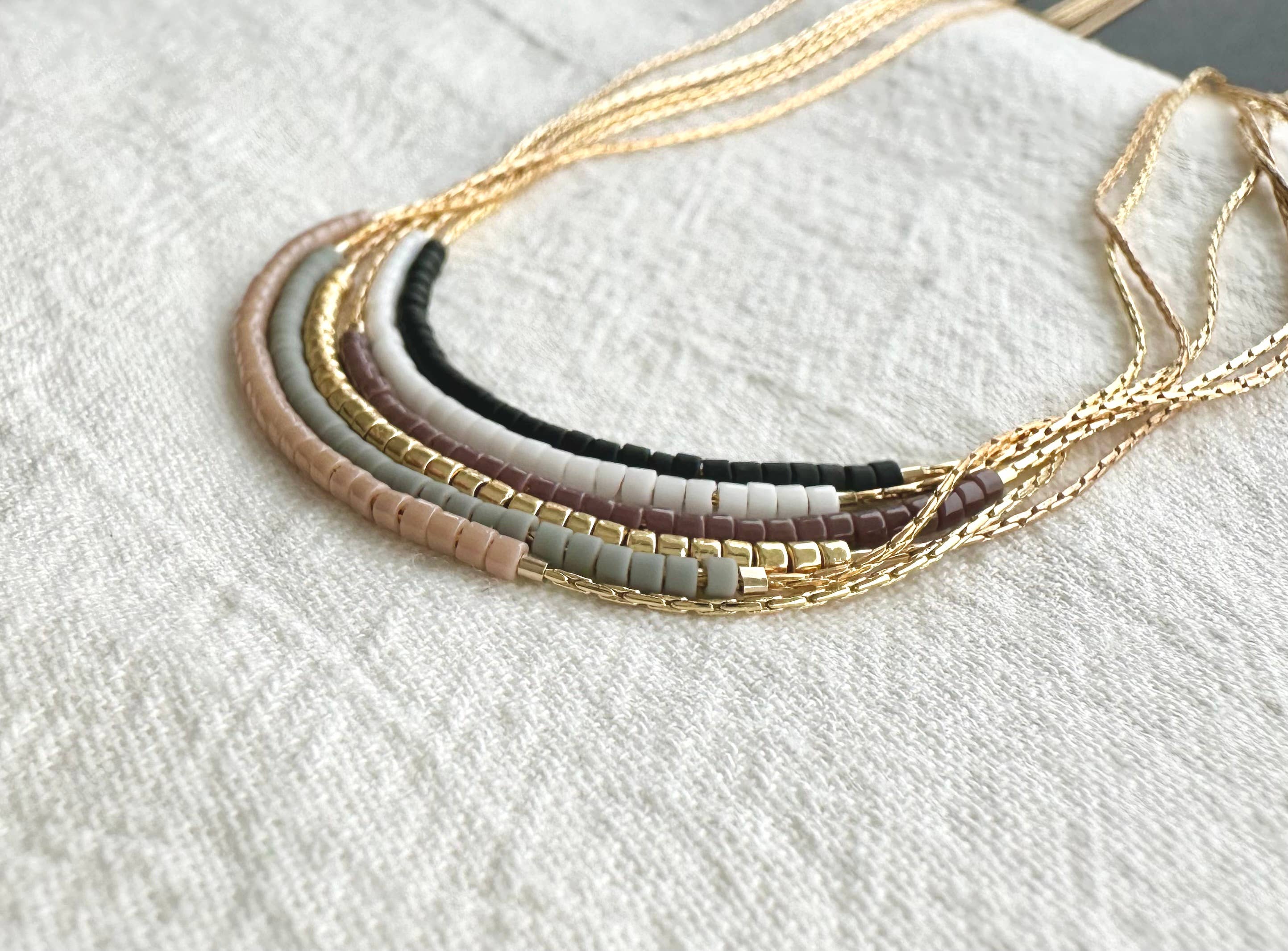 Ocean Breakup - Thin Minimalist Necklace - Neutrals