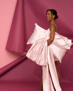 KITSCH - Holiday Satin Pillowcase in Striped Bows