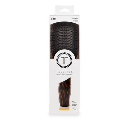 TELETIES - Boar Bristle Hair Brush | Tortoise