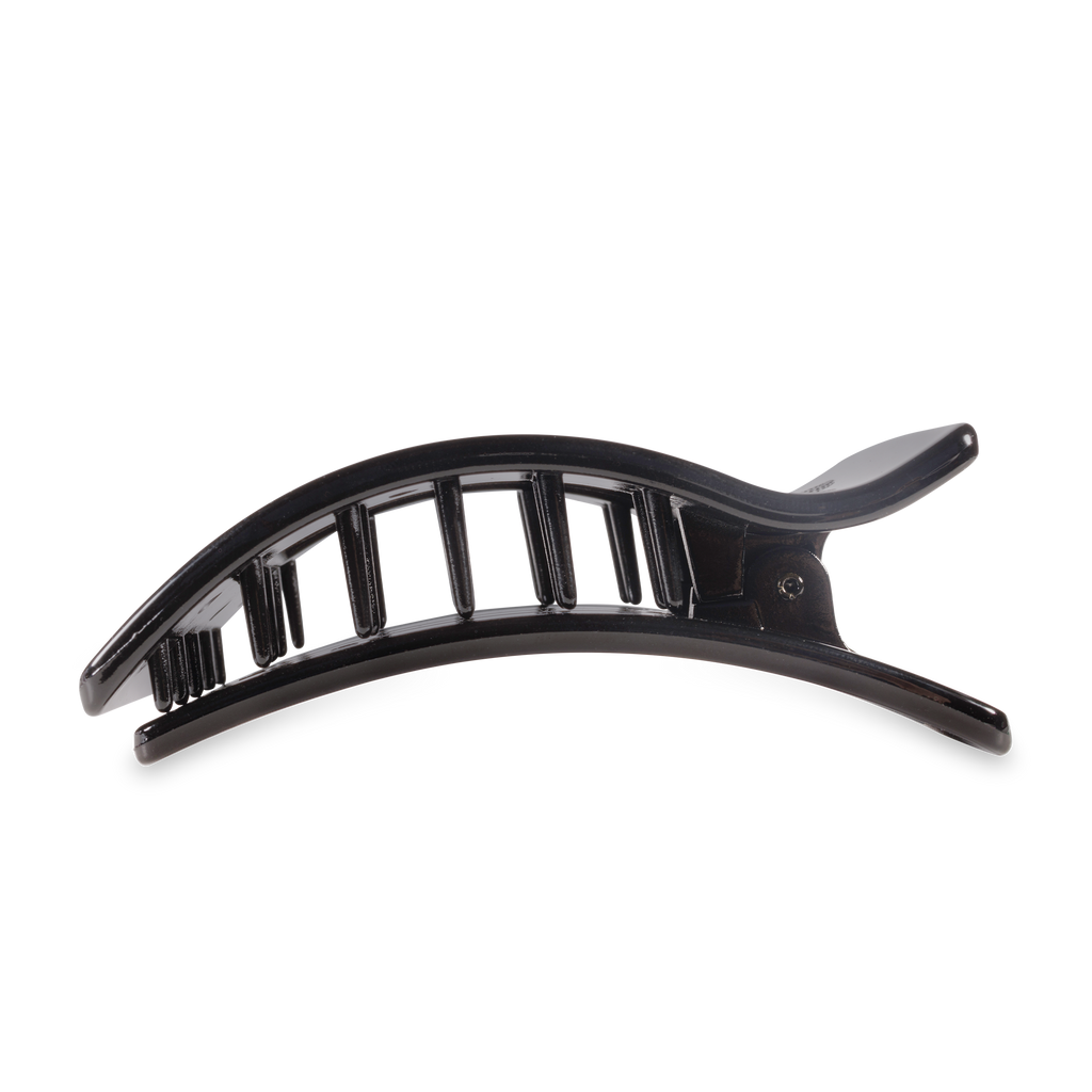TELETIES - Flat Rectangle Hair Clip | Large | Jet Black