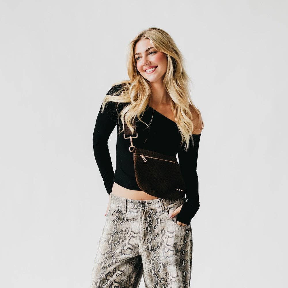 Pretty Simple - Suede Westlyn Woven Bum Bag