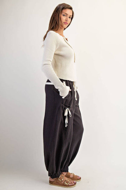 Clara Striped Drawstring Jogger Pants