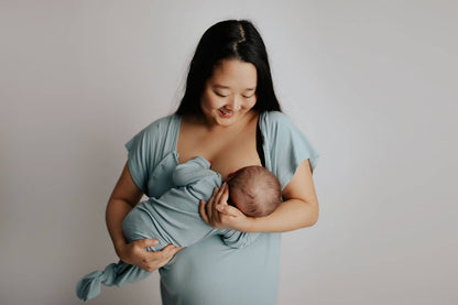 Three Little Tots - Blue Bird Knotted Gown