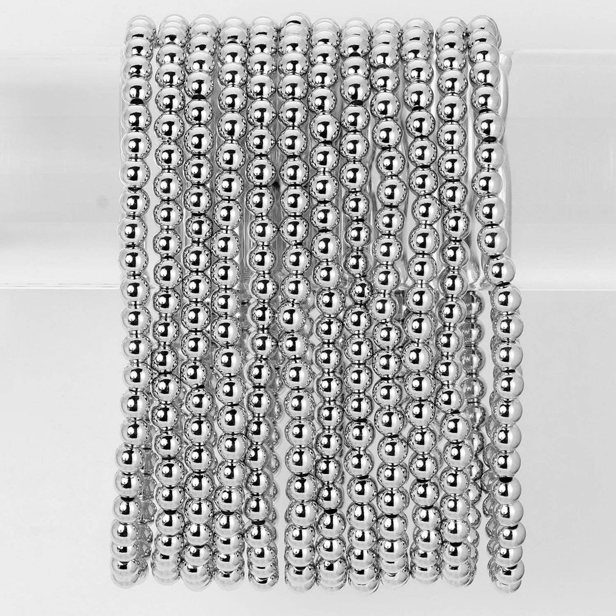Splendid Iris - Classic Beaded Stretch Bracelets: Gold / 4mm