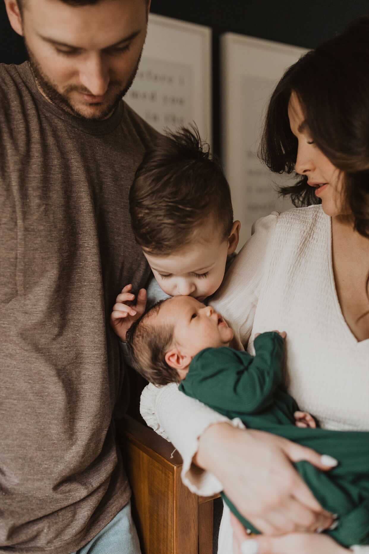 Three Little Tots - Forest Green Ribbed Knotted Newborn Baby Gown Sleepwear