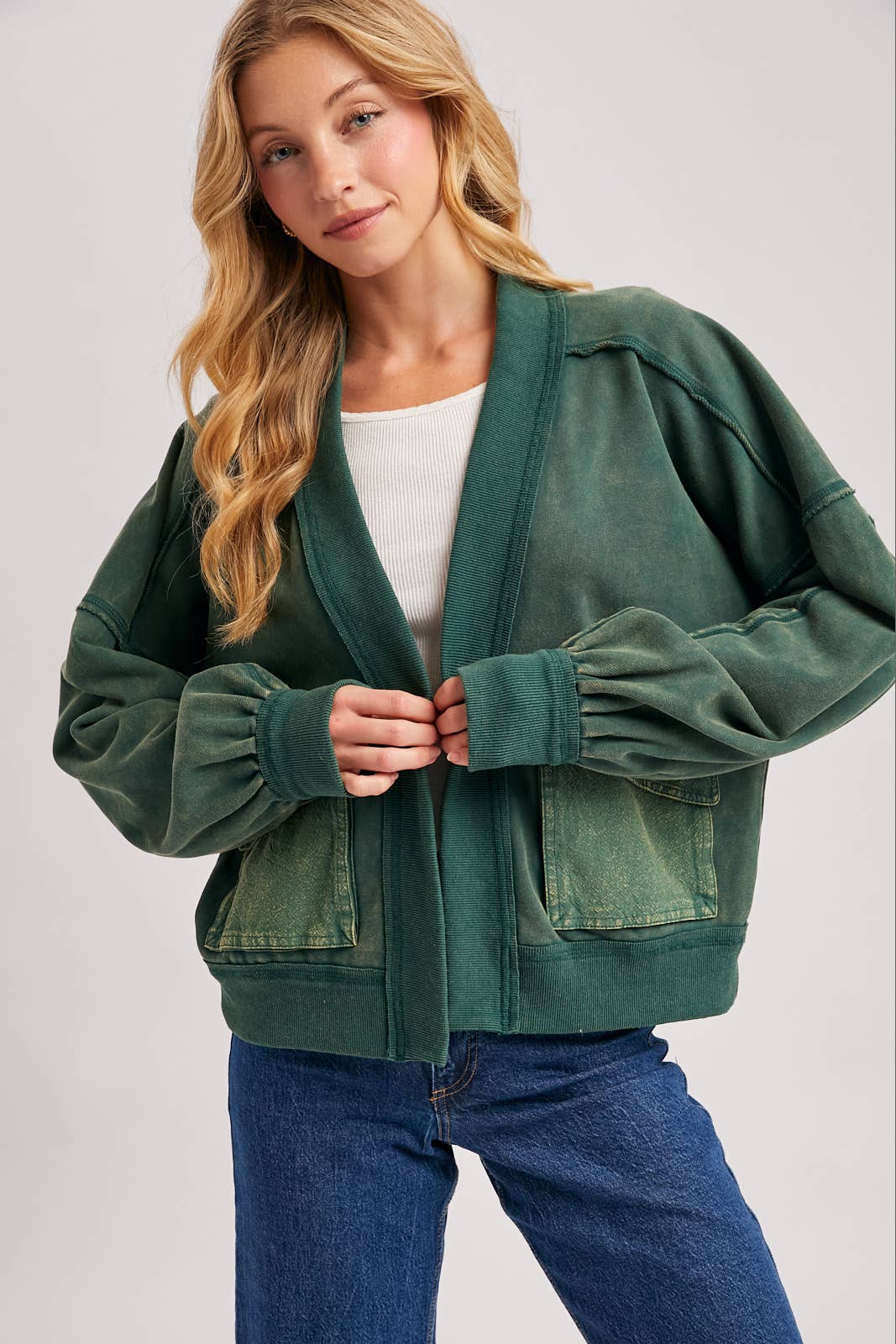 Luna Garment Washed Cardigan