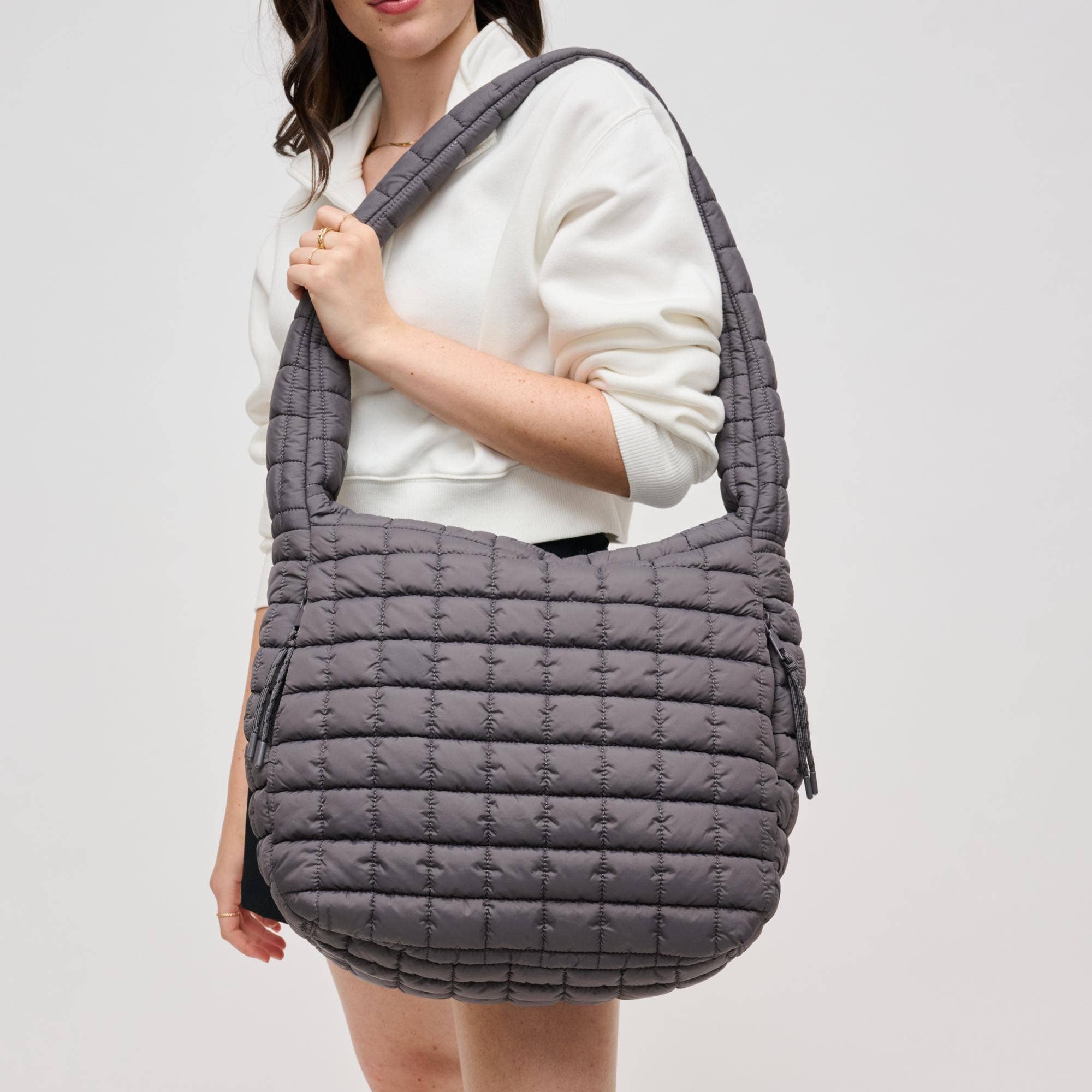 Urban Expressions - Leda Quilted Nylon Puffer Hobo - Assorted Colors