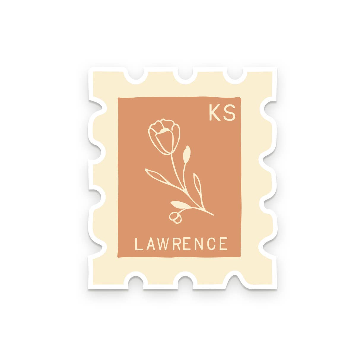 Ruff House Print Shop - Custom City Stamp Sticker - Atlantic, IA