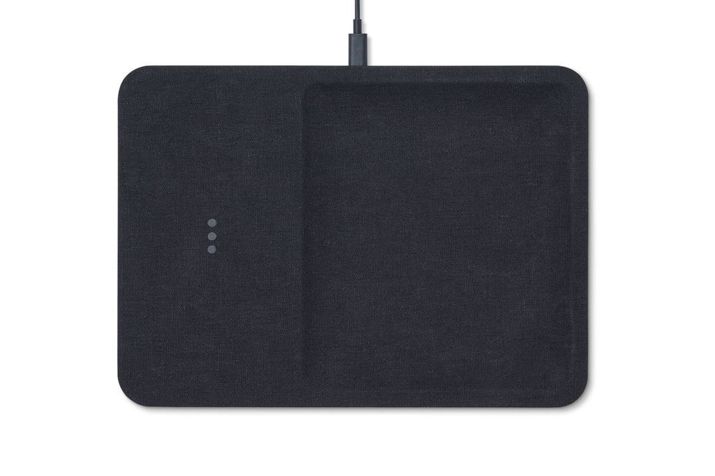 Courant - CATCH:3 - Essentials Linen Wireless Charger with Valet Tray