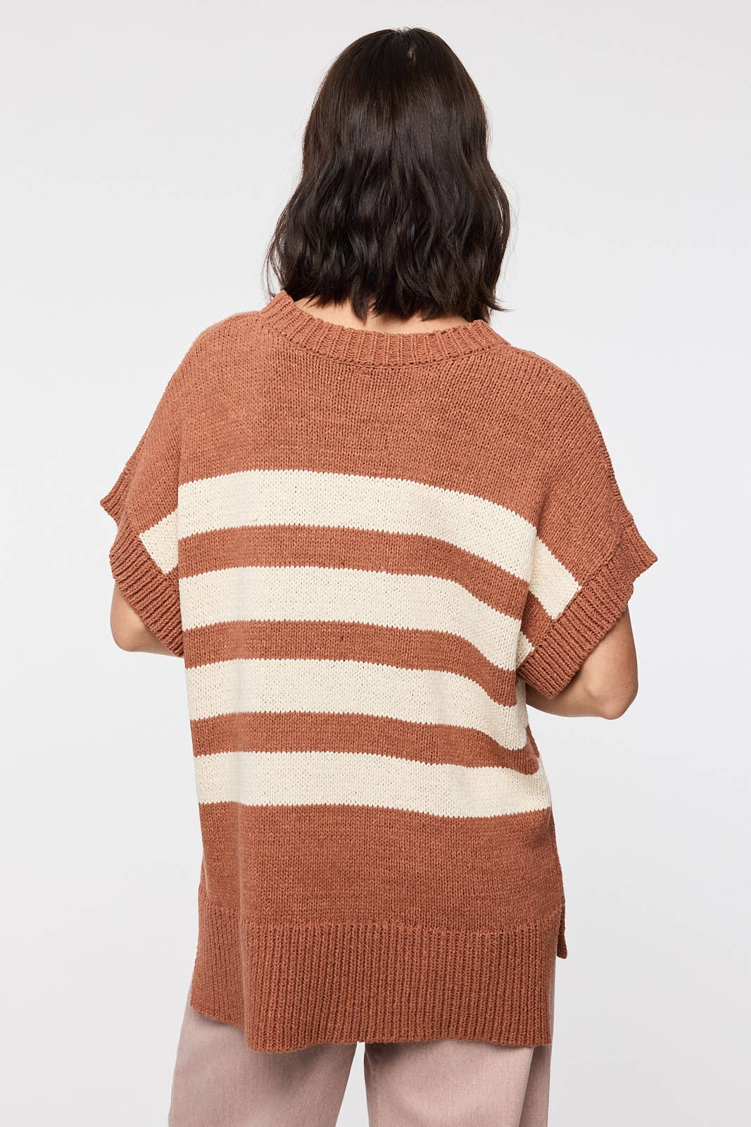Wishlist Apparel - STRIPED DROP SHOULDER SWEATER TOP