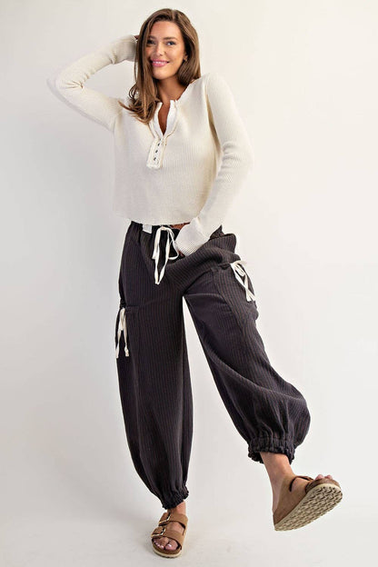 Clara Striped Drawstring Jogger Pants