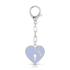 Lucky Feather - Enamel Bag Charm / keychain - Lock and Key