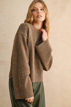MIOU MUSE - OATMEAL SPRINKLE SWEATER TOP