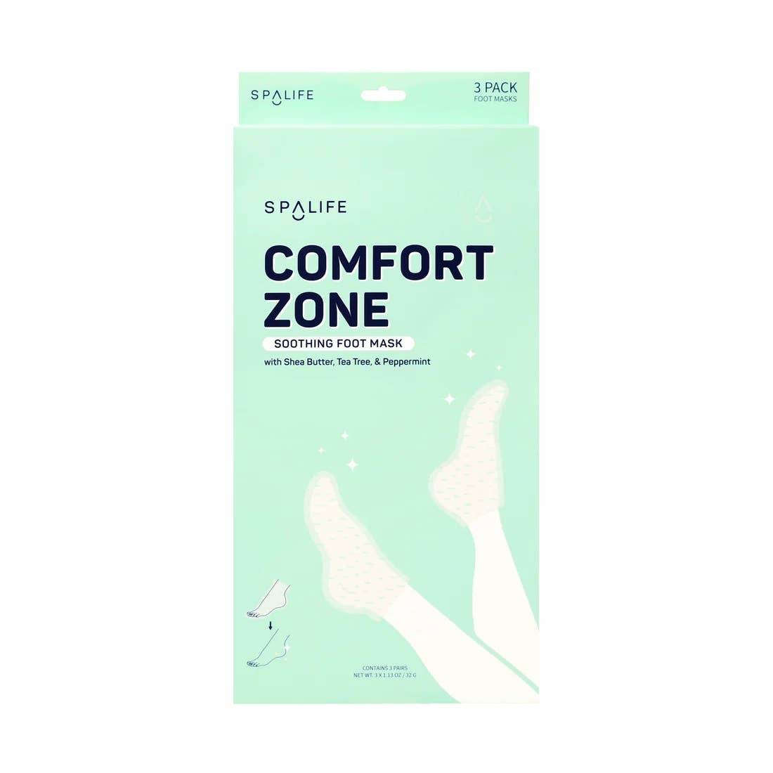 My Spa Life - Comfort Zone Soothing Foot Mask with - 3 Pairs