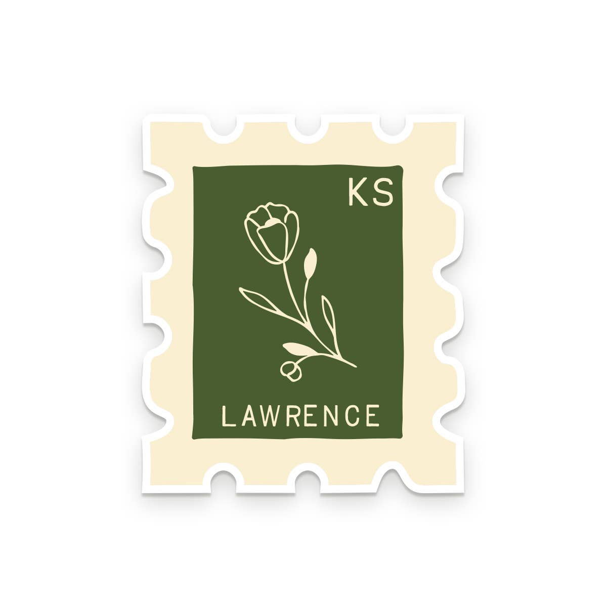 Ruff House Print Shop - Custom City Stamp Sticker - Atlantic, IA