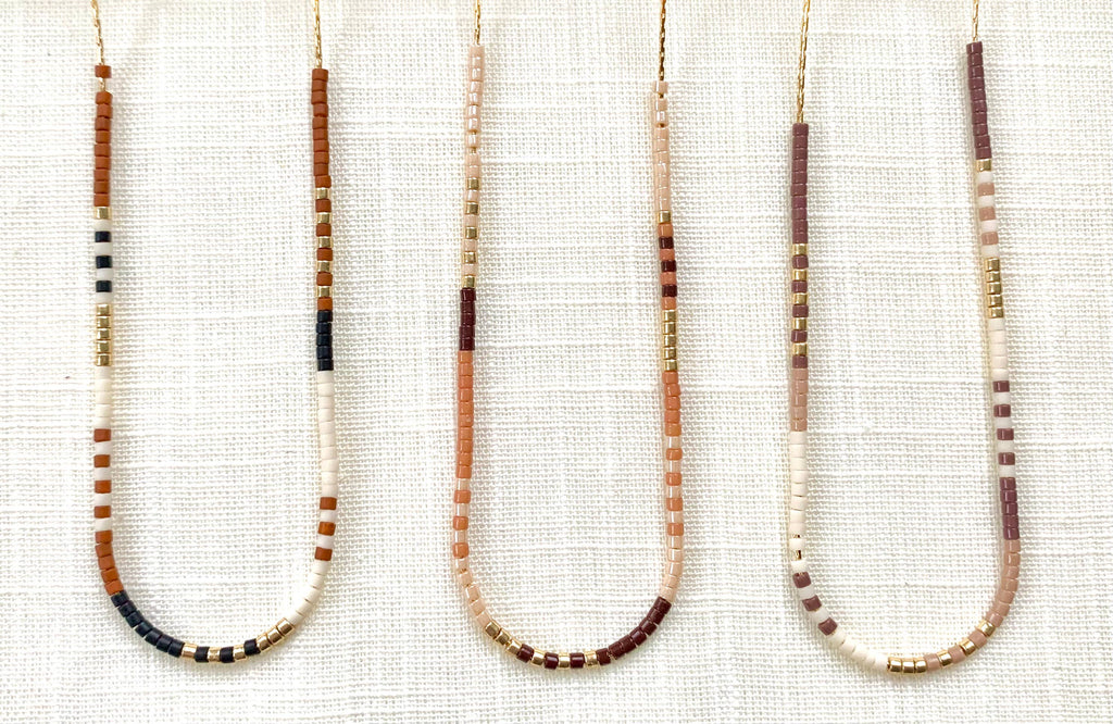 Ocean Breakup - Rich Neutral Seed Bead Necklace