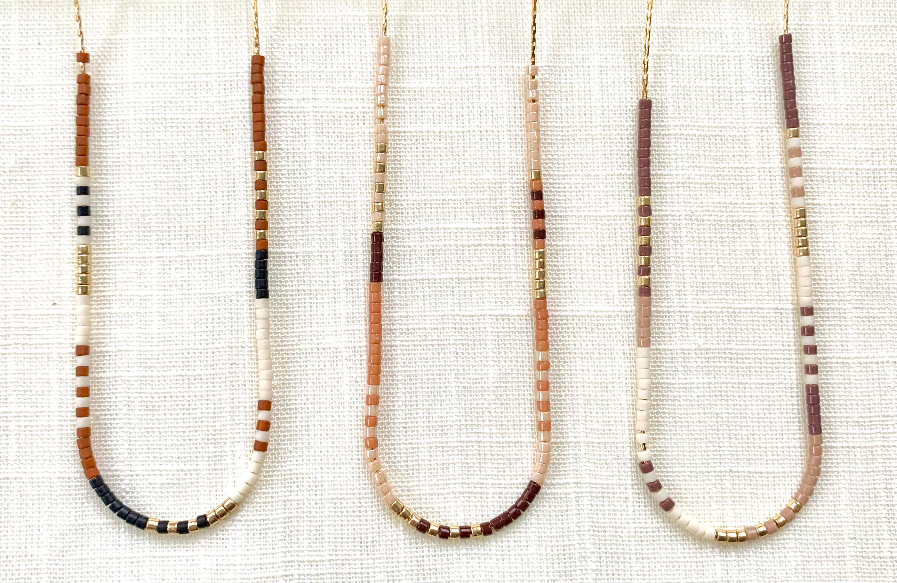 Ocean Breakup - Rich Neutral Seed Bead Necklace