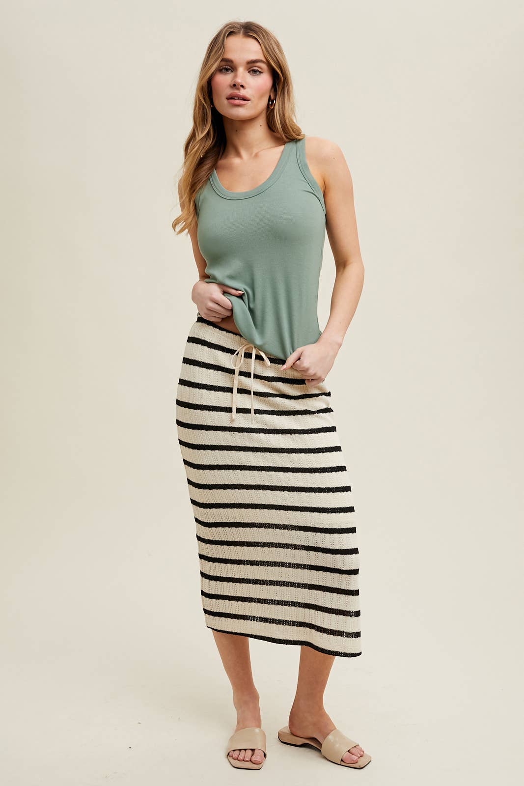 Wishlist Apparel - BASIC SCOOP NECK RIBBED KNIT TANK