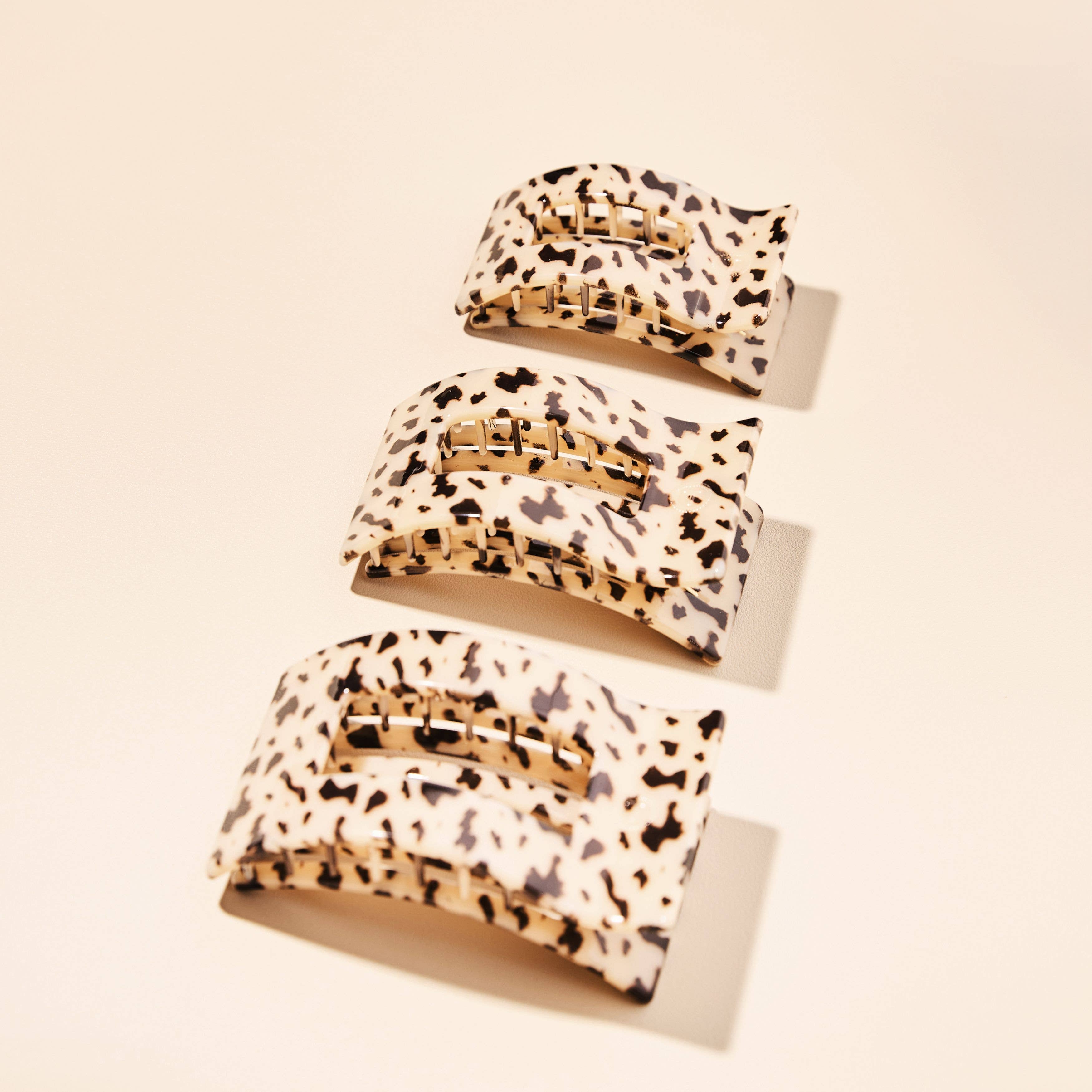 TELETIES - Flat Rectangle Hair Clip | Small | Blonde Tortoise